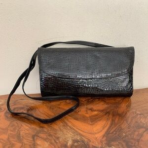 Naturalizer Black Faux Snackskin shoulder bag 1970s